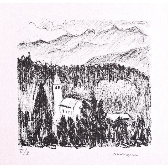 Mountain ("Montagne del Canton Grigioni") is a beautiful lithograph on ivory-colored paper, realized by Albert Marquet...