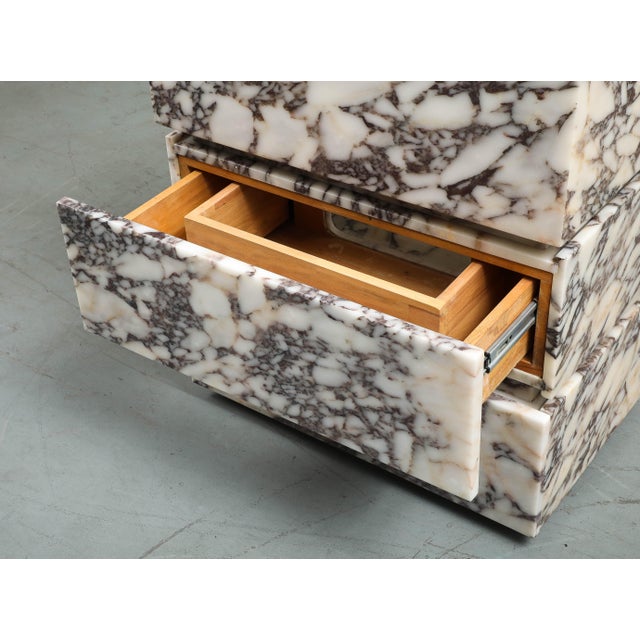 Calacatta Viola Marble Vanity With Drawers & Integrated Sink For Sale - Image 13 of 15