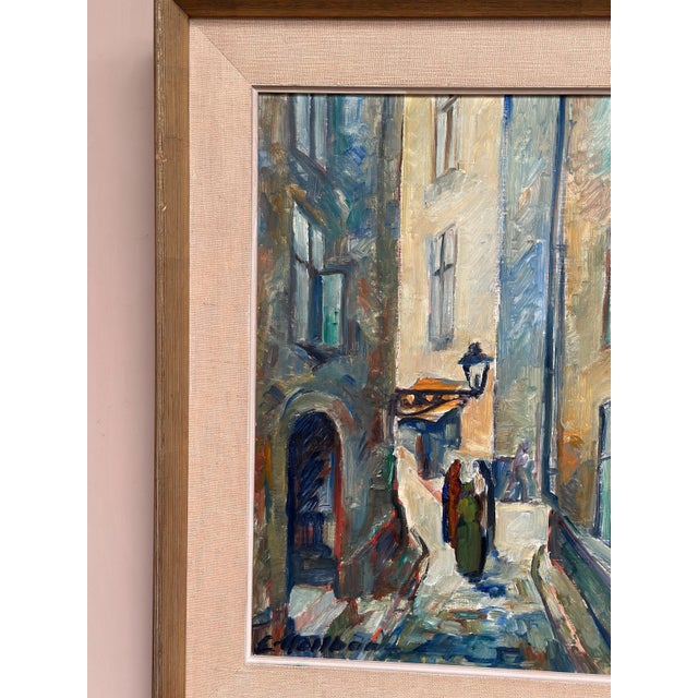 Emil Hellbom, Gamla Stan (Town), 1920s, Oil on Panel, Framed For Sale - Image 14 of 18