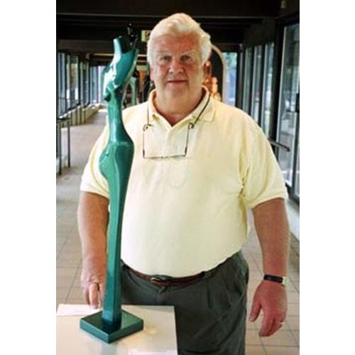 James Myford Aluminum Sculpture "Single Elongated Form" Dark Blue 1999 Signed For Sale - Image 12 of 12