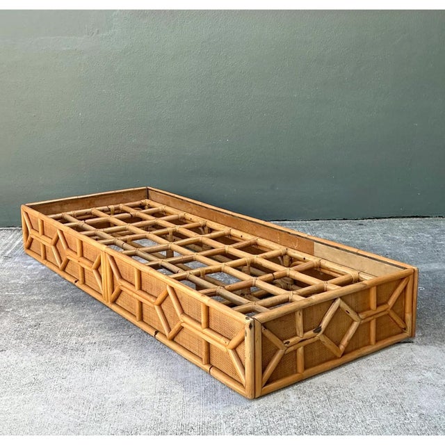 Vintage Rattan Chaise Platform For Sale - Image 9 of 12