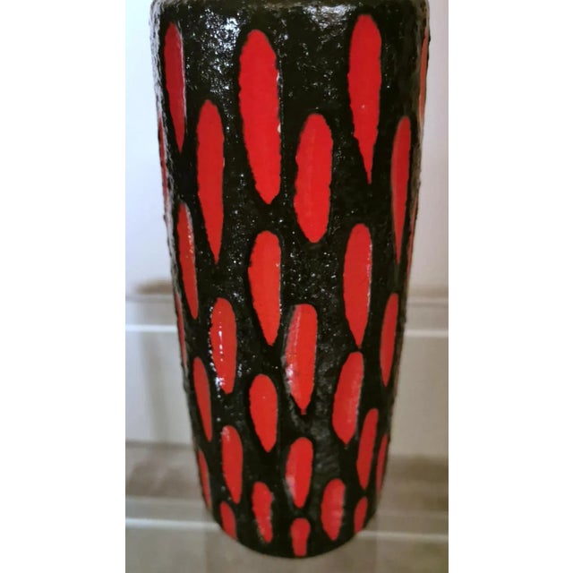 Vintage Fat Lava Style German Colored Ceramic Glazed Vase For Sale - Image 6 of 12