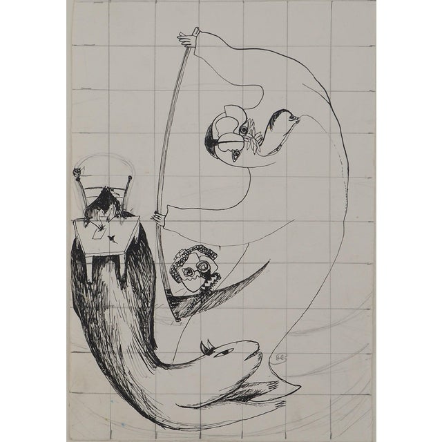 Jean-Claude Silbermann, Sneaky Signs, The Reaper and the Animals, Original Signed Drawing For Sale