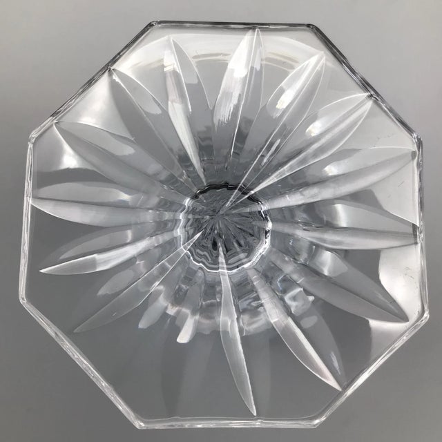 Star Pattern Crystal Wine Glasses Antique Deep Cut -Set of 6 For Sale - Image 11 of 13