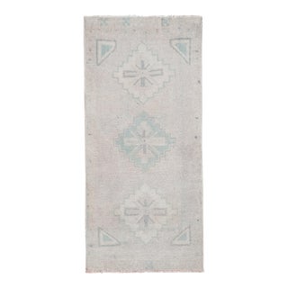 Vintage Turkish Faded Kitchen Rug Mat - Small Petite Rug 1'7'' X 3'5'' For Sale