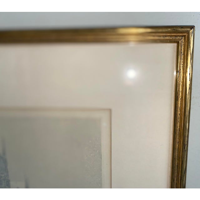 Tavik Simon Listed Czech Artist Notre Dame Paris in Winter Large Color Etching, Signed, Framed For Sale - Image 4 of 6