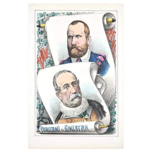 Puritani di Sinistra - Lithograph by A. Maganaro - 1870s 1870s For Sale - Image 3 of 3