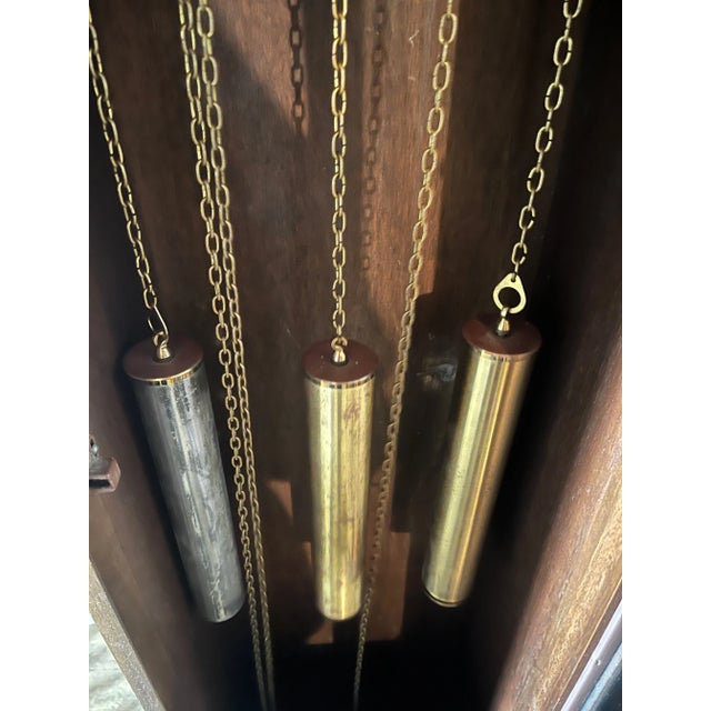 Herschede Grandmother Tall Clock Chippendale Walnut Westminster Chimes For Sale - Image 4 of 6