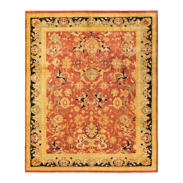 Orange Mogul, One-of-a-Kind Hand-Knotted Area Rug in Orange, 8' 1" x 9' 10" For Sale - Image 8 of 8