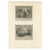 Large antique print with two religious engravings. The upper image depicts God appearing to Isaac. The lower image depicts...