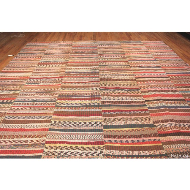 Beautiful Stripped Modern Turkish Rag Rug, Country of Origin: Modern Turkish Rugs, Circa Date: Modern – Color is the...