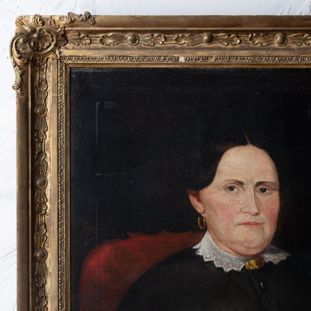 American School Portrait of a Lady, c.1840 For Sale - Image 4 of 12