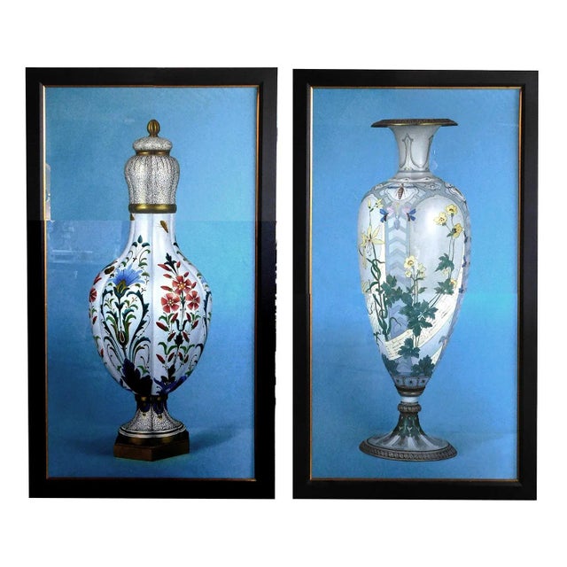 1960s Photorealist Chinoiserie Vase Still Life Oil Paintings, Framed - a Pair For Sale - Image 11 of 11
