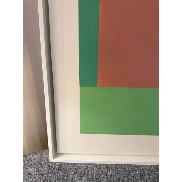 French Artist Patrice Bertin Female Composition Oil on Canvas Custom Wood Floating Frame Signed For Sale - Image 10 of 11