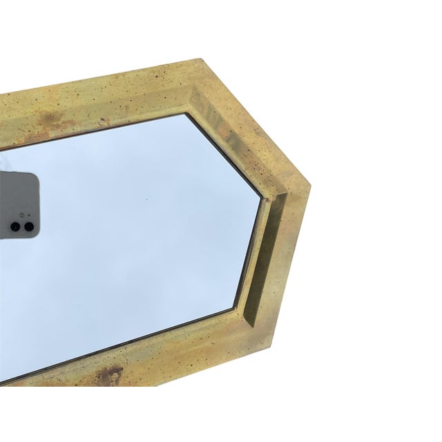 Glass Vintage Brass Decorative Mirrors- Set For Sale - Image 7 of 9
