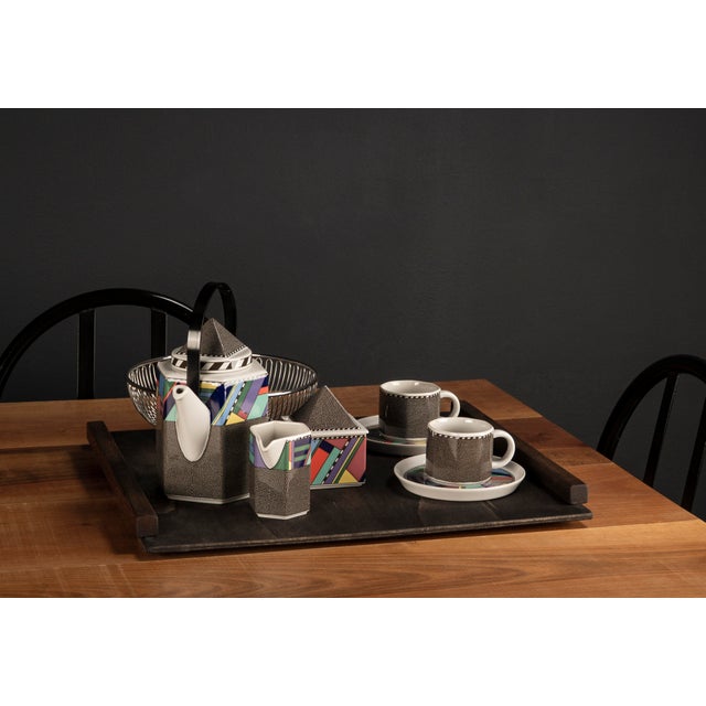 Tea Set with Wooden Tray by Rosenthal & Alessi, 1990, Set of 11 For Sale - Image 17 of 18