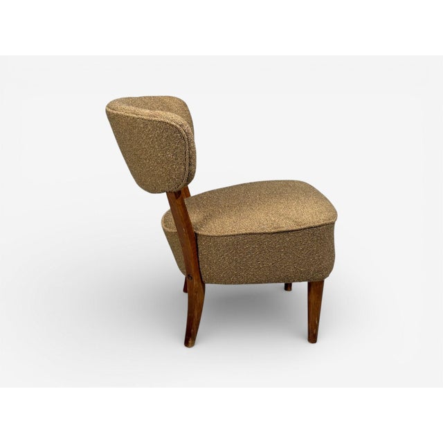 Lisa Johansson-Pape, Lounge Chairs, Brown Boucle, Wood, Finland, 1940s For Sale - Image 9 of 10