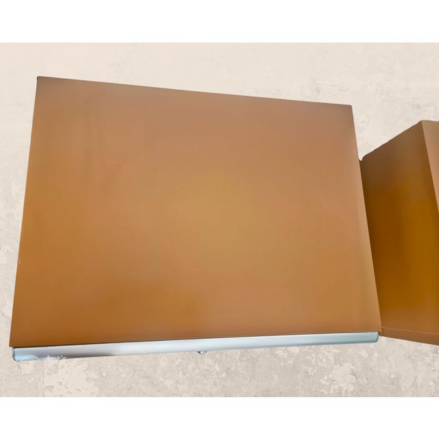 Plastic Ochre Yellow Bedside Tables, 1970s, Set of 2 For Sale - Image 7 of 10