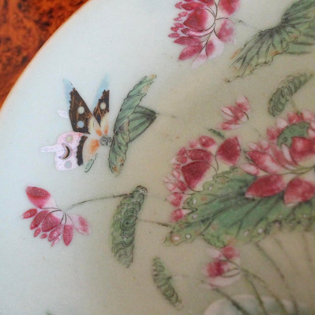 Trio of Rose Canton Chinese Export Porcelain Plates For Sale - Image 10 of 18