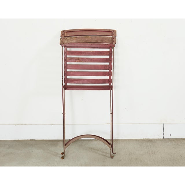 Set of Ten French Folding Iron Bistro Dining Chairs For Sale - Image 13 of 18