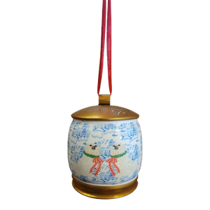 Custom Made Chinoiserie Blue White Staffordshire Decorative Large Bell