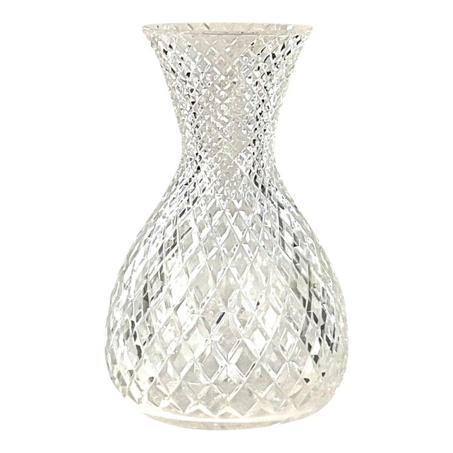 Rogaska-Premier Slovenian-Luxury Handmade Lead Crystal Diamond Point .12 Inch Bouquet Vase For Sale