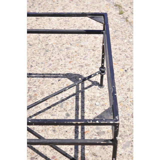 Metal Vintage Regency Giacometti Style Wrought Iron Rectangular Coffee Table Base For Sale - Image 7 of 11