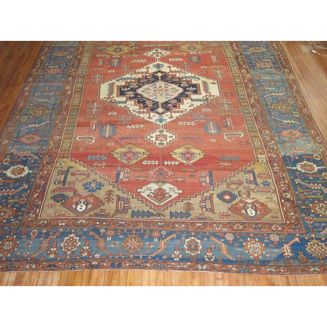 Antique Zabihi Collection Tribal Persian Bakshaish Oversize Carpet For Sale - Image 4 of 12