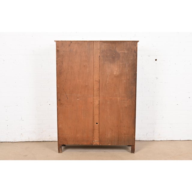 Antique American Empire Carved Oak Glass Front Bookcase, Circa 1890 For Sale - Image 9 of 10