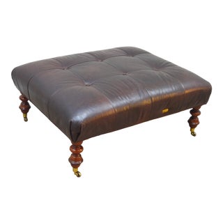 Ralph Lauren Leather Ottoman For Sale