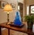 Blue Frosted Crystal Glass Lotus Base 2 Sides Bodhisattva Guanyin Figure For Sale - Image 4 of 11