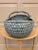 Blue Early 20th Century American Splint Oak Pale Blue Gathering Basket For Sale - Image 8 of 11