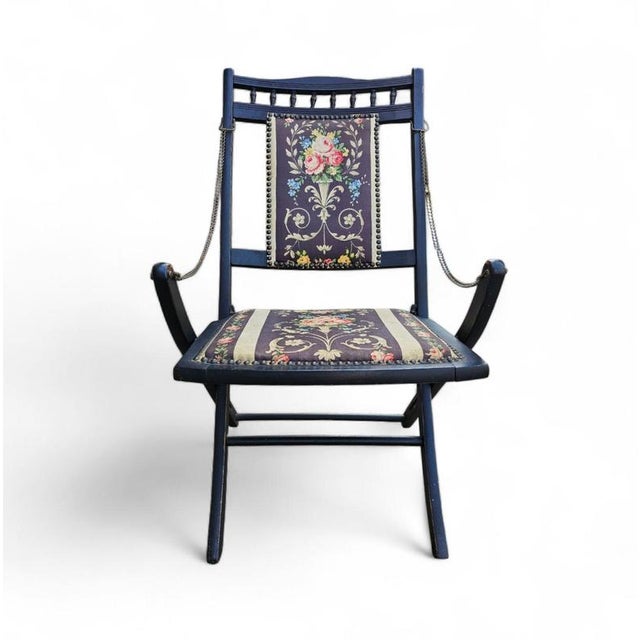 Victorian Upholstered Folding Chair For Sale - Image 13 of 13