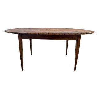 Antique English Oval Dining Table With Tapered Legs For Sale