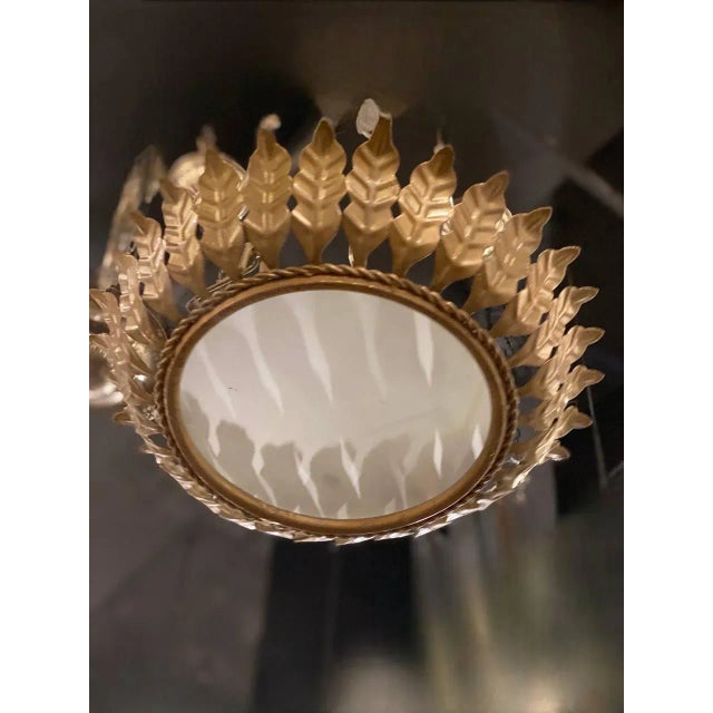 French 1930’s French Sunburst Light Fixture For Sale - Image 3 of 4