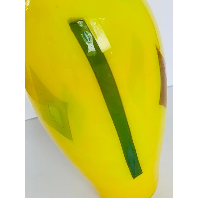 Rare Richard Blenko Signed 2005 Opaque Yellow Vase, Never Sold by Blenko For Sale - Image 9 of 12
