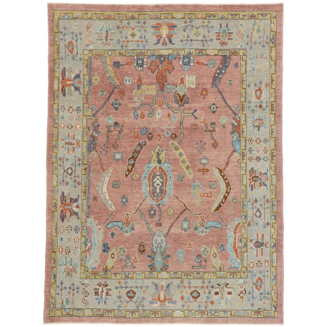 Rustic Turkish Oushak Rug - 08'00 X 10'09 For Sale - Image 9 of 9