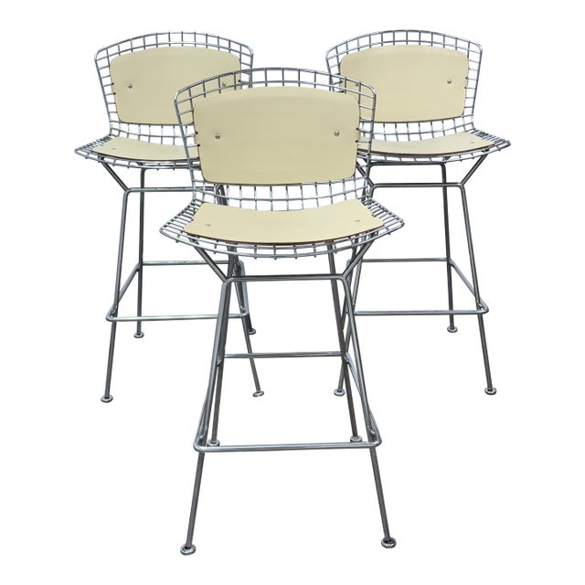 Harry Bertoia for Knoll Bertoia Bar Stools, Set of Three For Sale