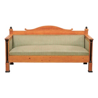 19th Century Swedish Empire Revival Birch Wood Sofa For Sale