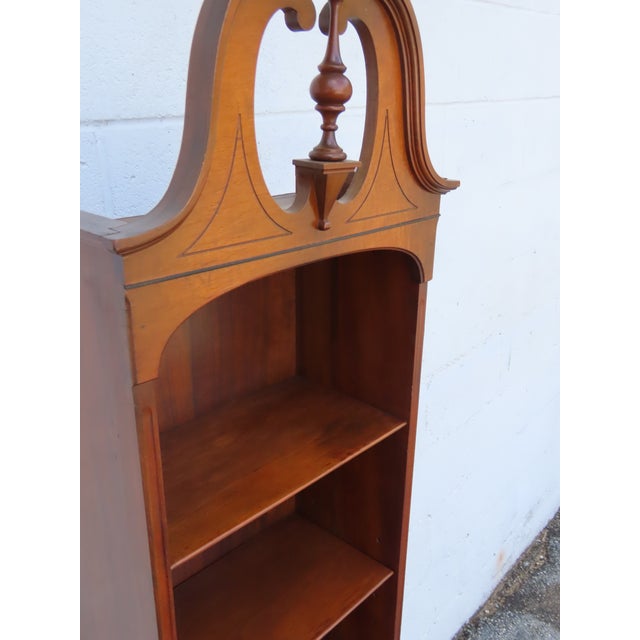 Brown Early 1900s Rockford Tall Narrow Bookcase Display Shelving Cabinet 6357 For Sale - Image 8 of 18