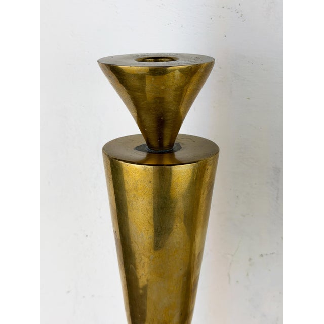 Mid-Century Modern Italian Brass Candlesticks, 1950s, Set of 2 For Sale - Image 11 of 16