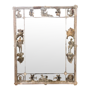 19th Century Etched Figural Venetian Mirror