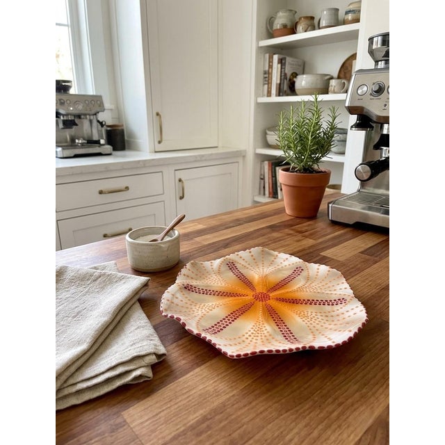 Ceramic Hand-Painted South African Ceramic Sea Urchin Platter For Sale - Image 7 of 12