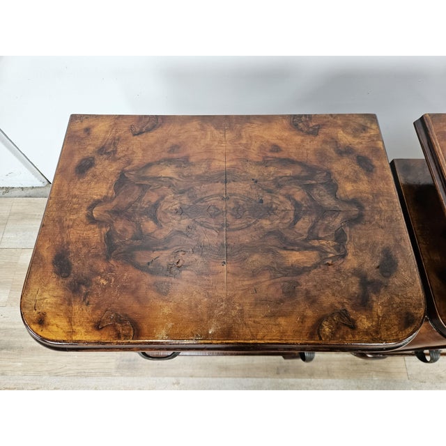 Italian Burl Bedside Tables, 1950, Set of 2 For Sale - Image 6 of 18