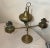 Industrial Large Antique 19th Century Electrified Two Arm Brass Oil Student Adjustable Lamp For Sale - Image 3 of 13