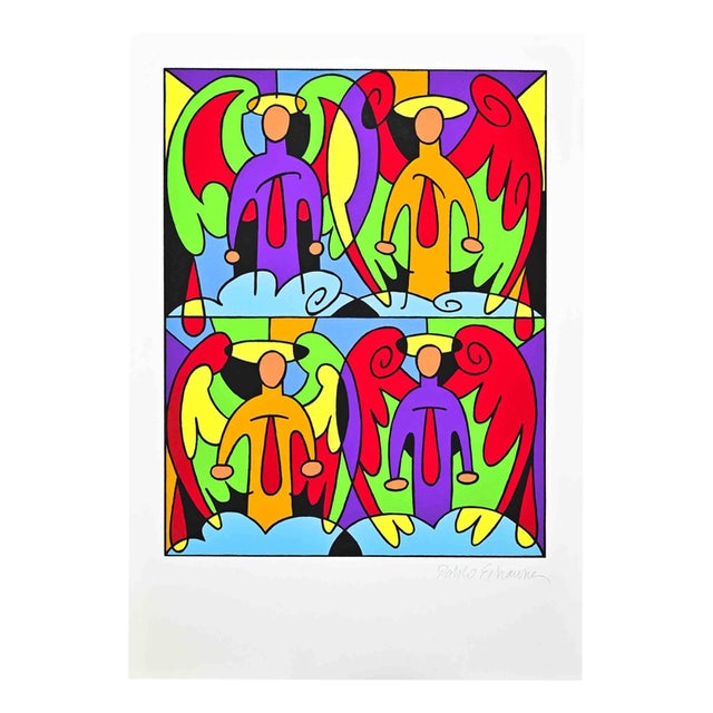 Pablo Echaurren, Angels Pop, Screenprint, 1990s For Sale