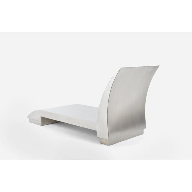 Postmodern Stainless Steel Chaise Lounge, Style of Maria Pergay For Sale - Image 3 of 7