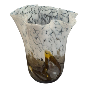 Vintage Mid-Century-Modern Italian Art Glass Hand Blown Vase