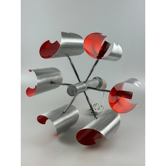 60s 70s 6-light Sputnik chandelier metal chrome space age design Object: Chandelier Manufacturer: Condition: good -...