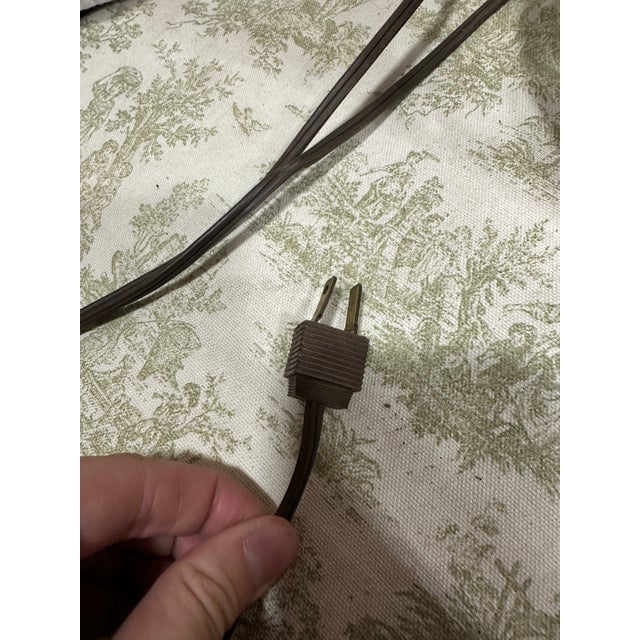 Vintage Glass Lamp With White Stripe Accents For Sale - Image 10 of 11